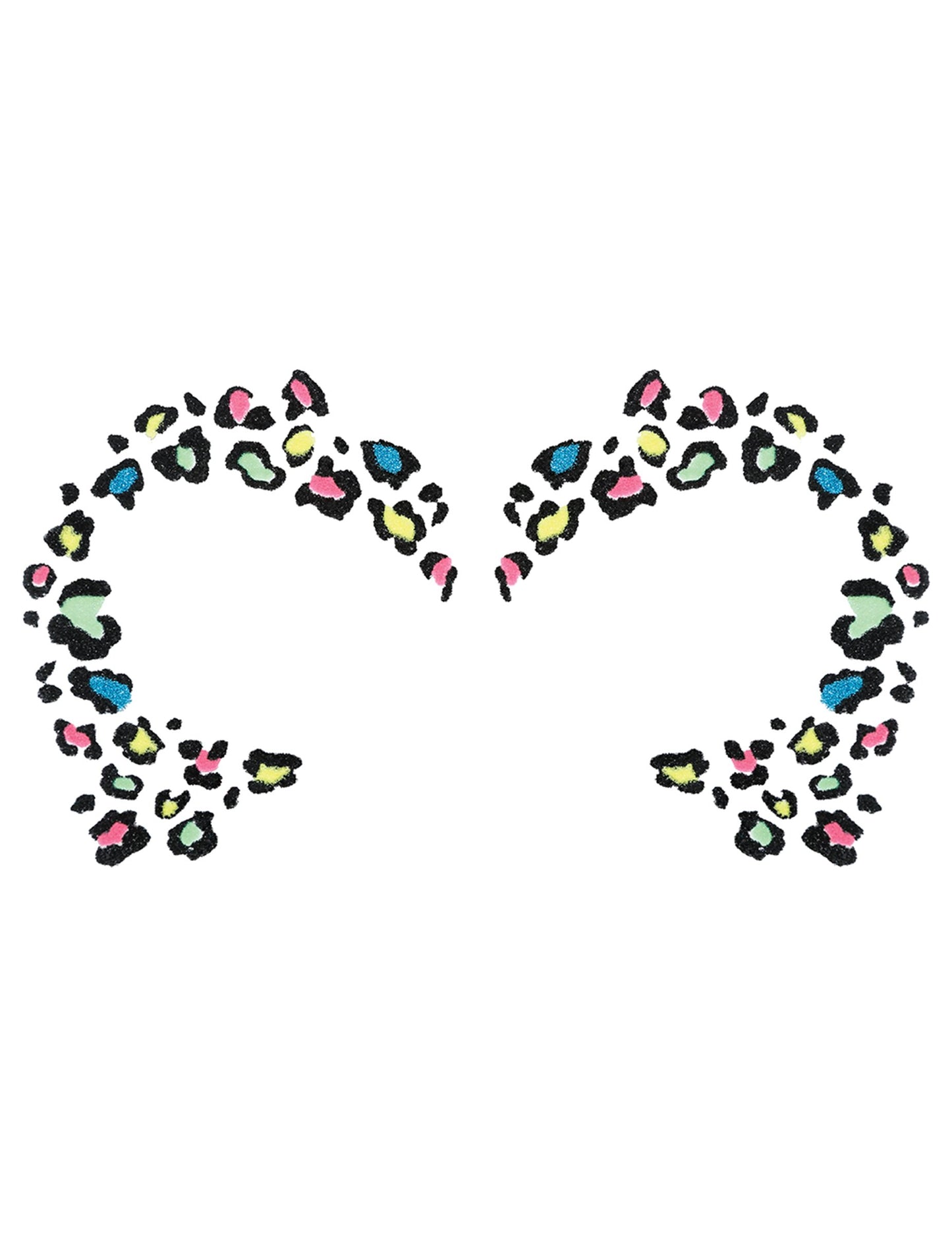 Tatuaj cu sclipici de leopard multicolor