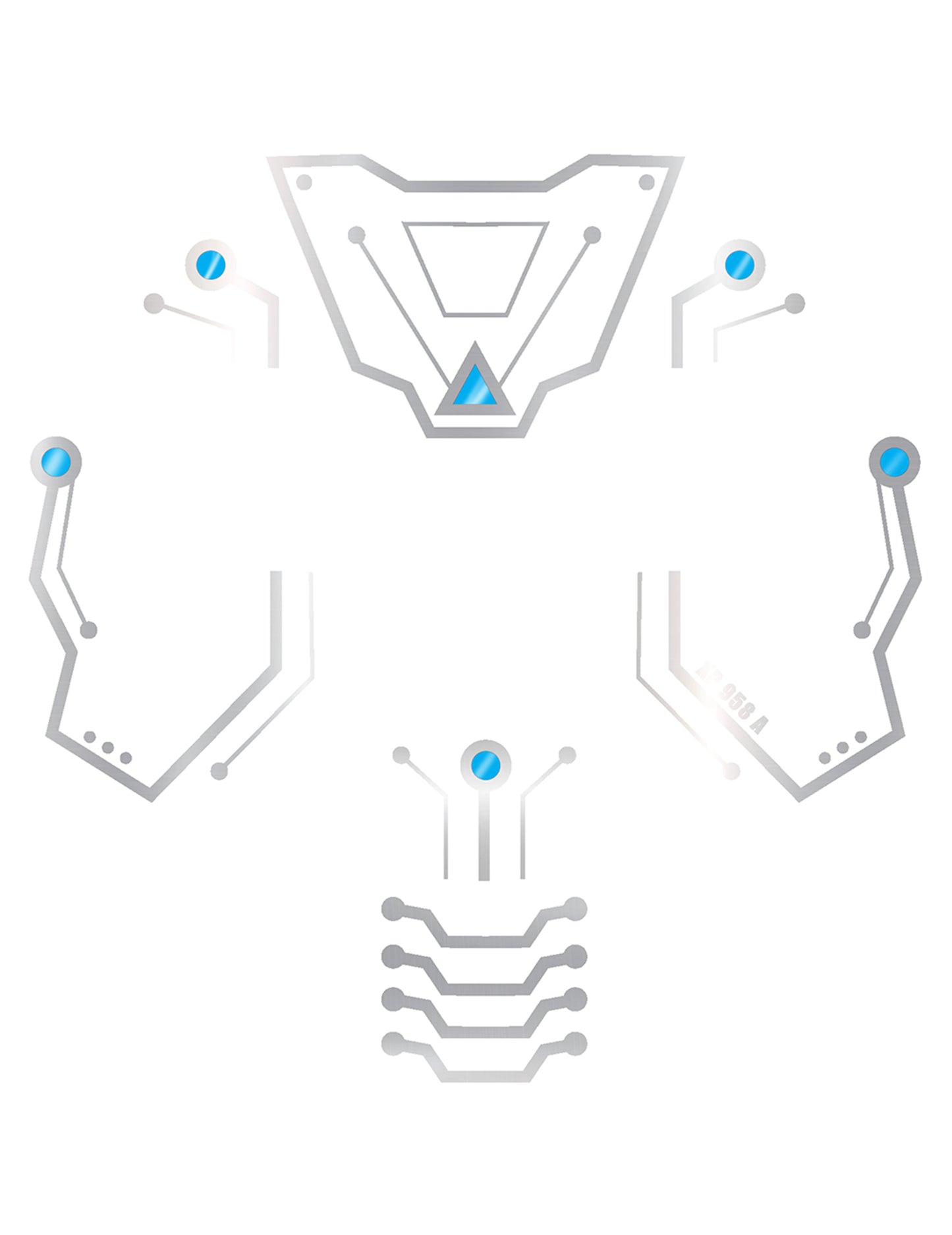 Tatuaje futuriste cu fețe de robot