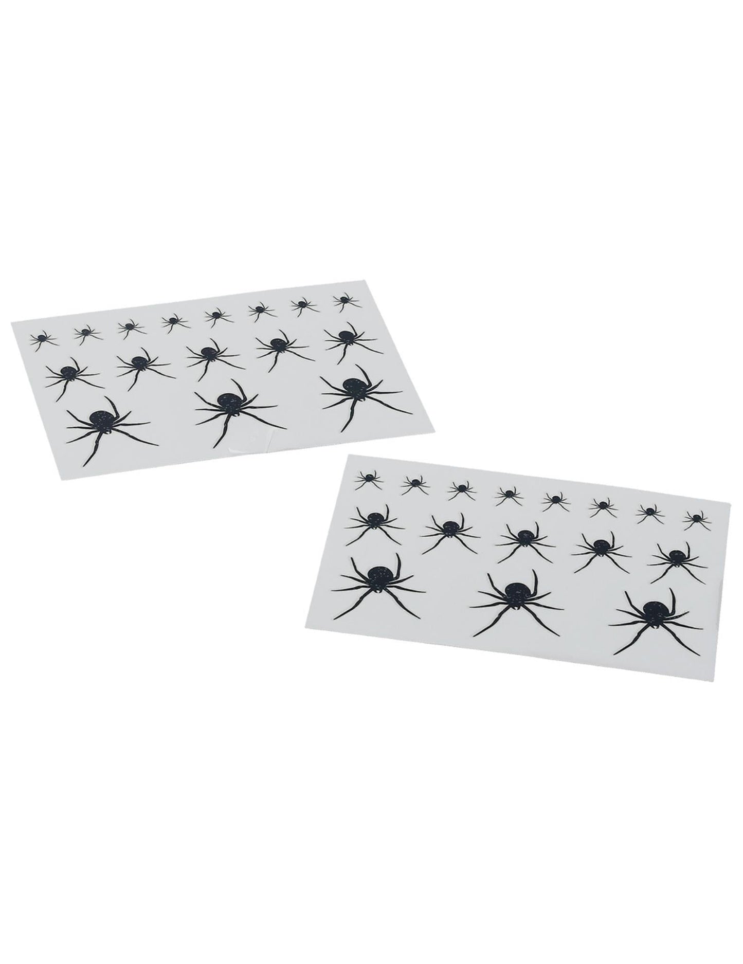 Vue d'ensemble des deux planches des tatouages temporaires araignées Halloween