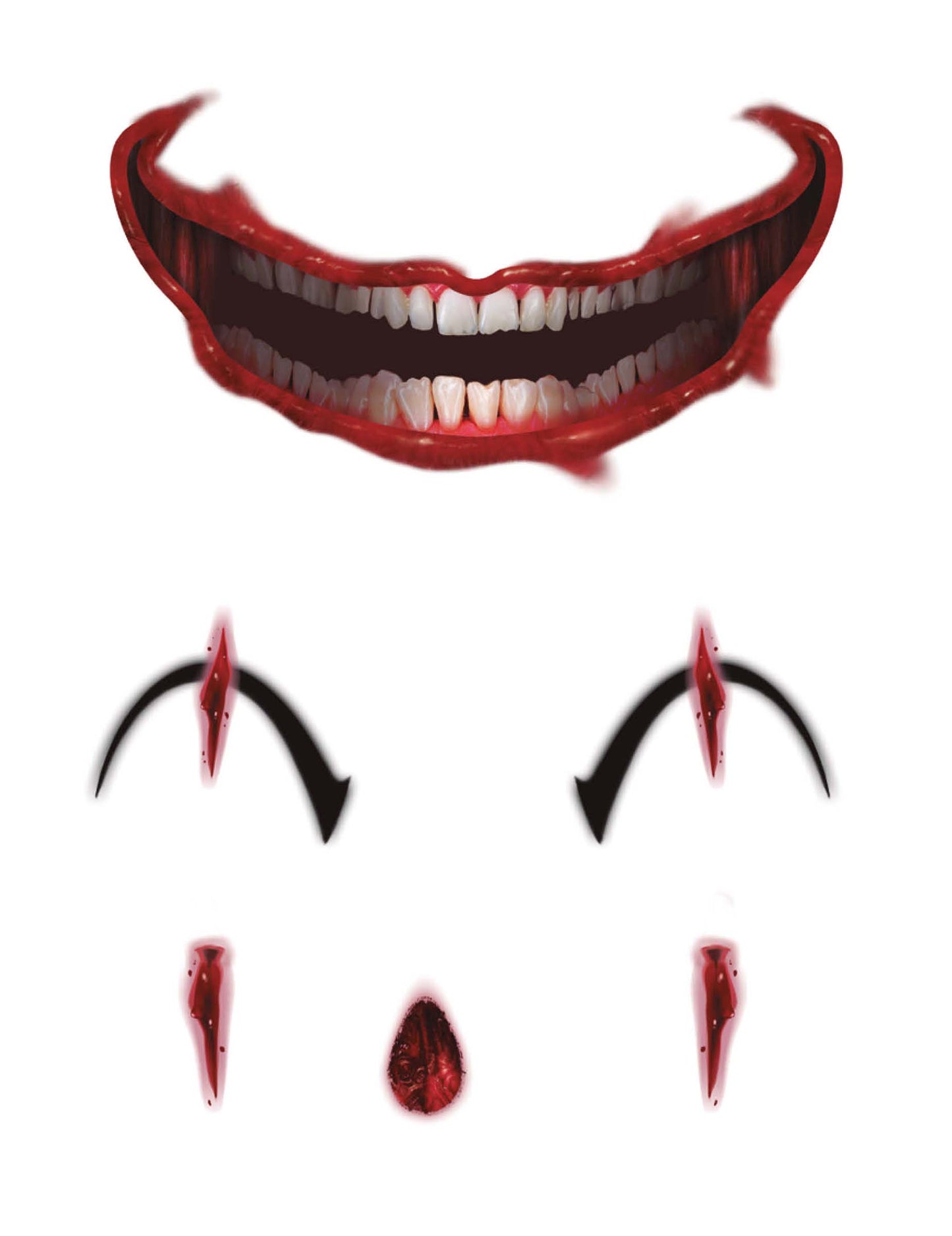 Tatuaje cu față de clovn malefic