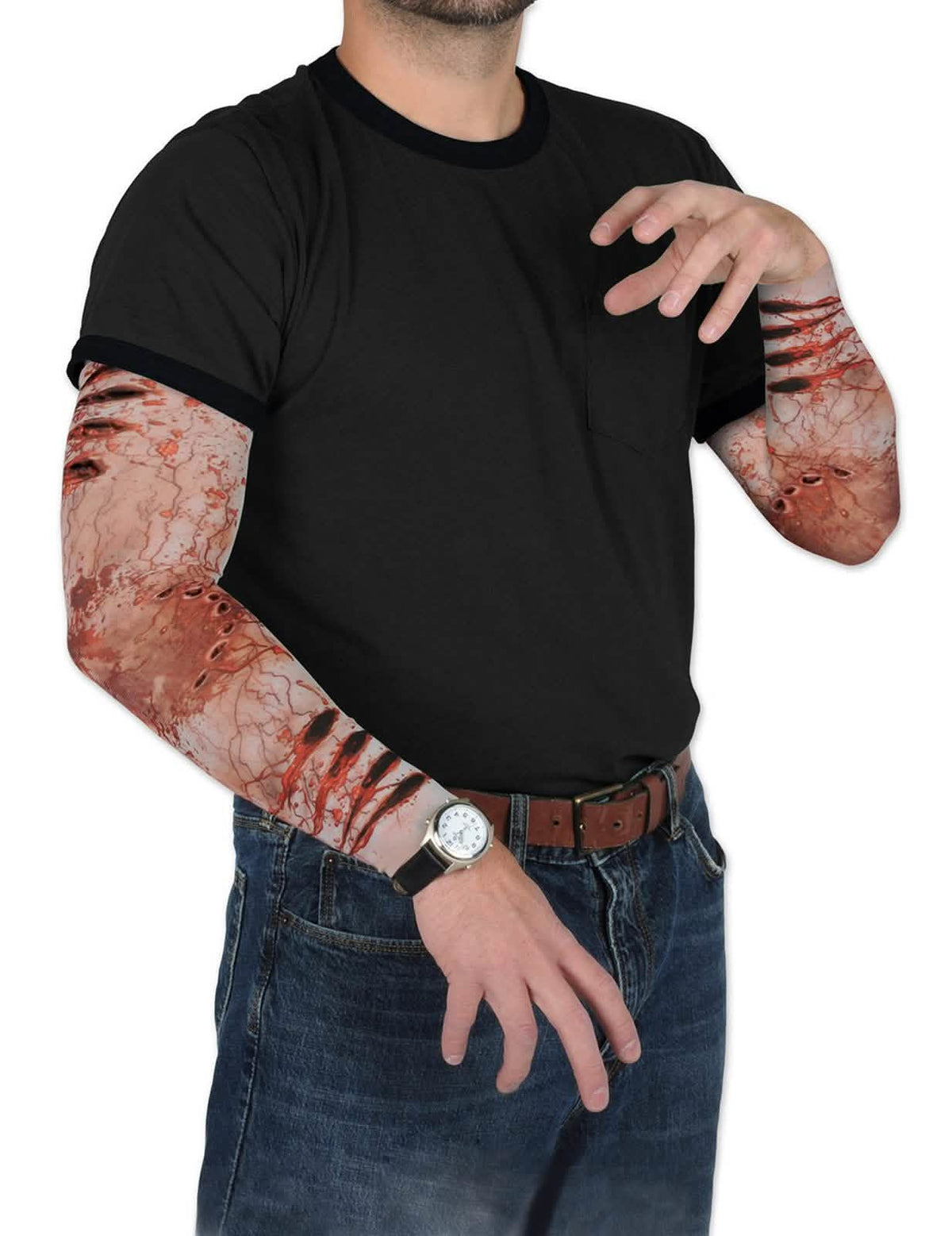 Manșe false răni de zombi pentru adult sângeroase