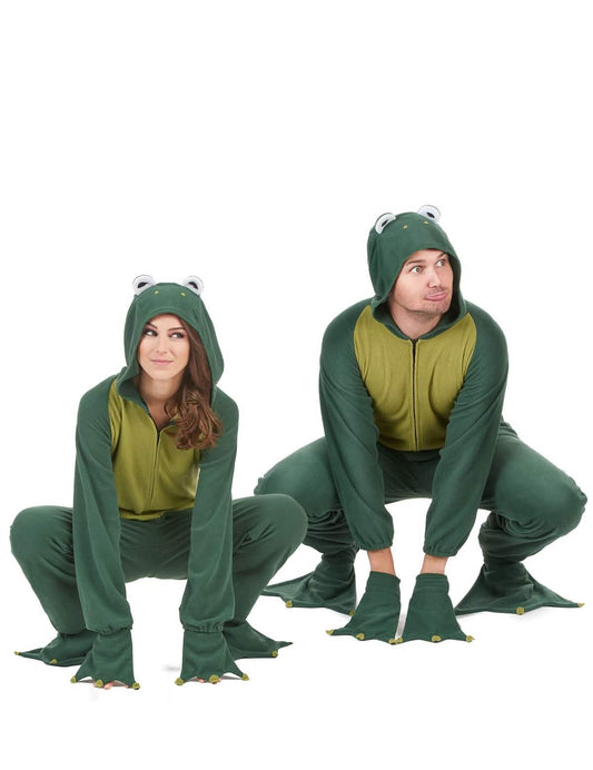 Costum de cuplu salopetă cu glugă broască