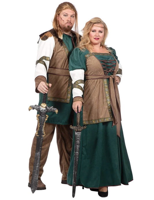 Costum de cuplu războinici vikingi pentru adulți
