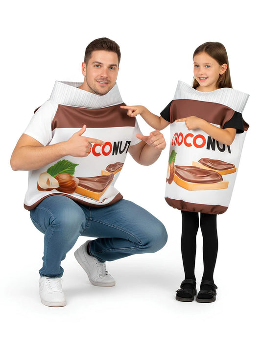 Costum de cuplu Choconut pentru adult și copil