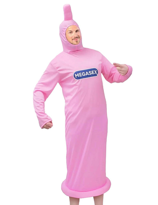Costum amuzant pentru adulți cu penis și prezervativ