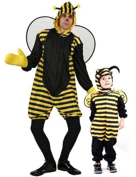 Costum de cuplu albină tată și fiu