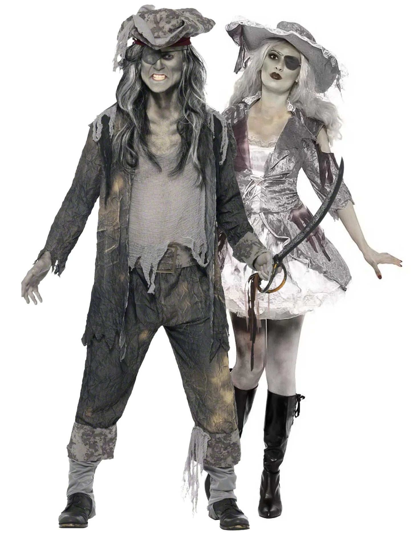Costum de cuplu pirat fantomă de Halloween