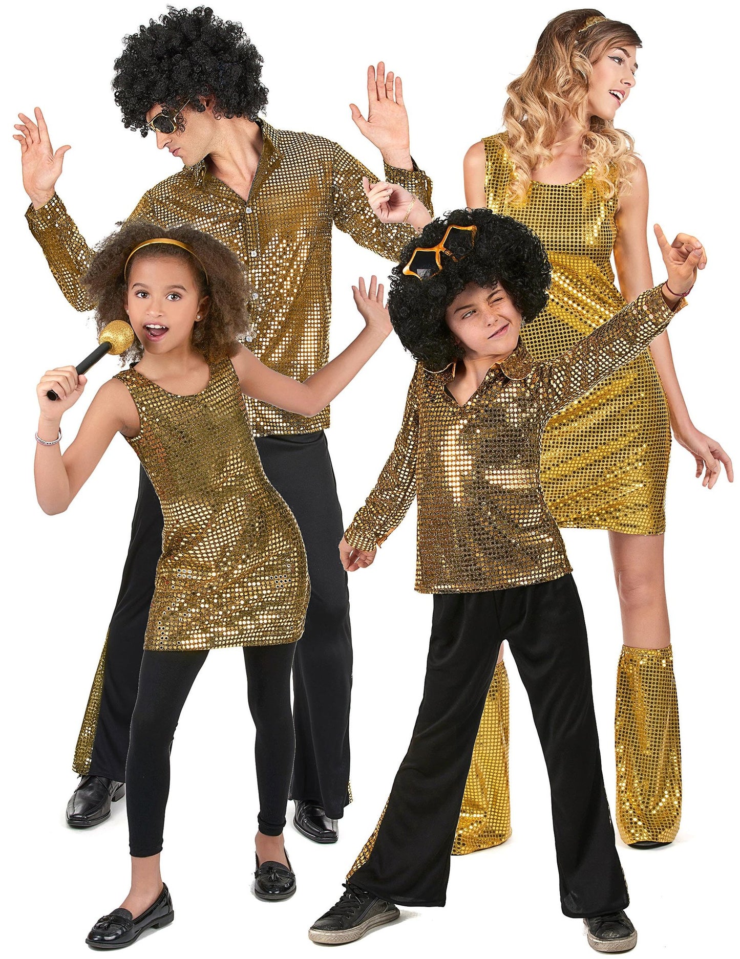 Costum de familie Disco auriu