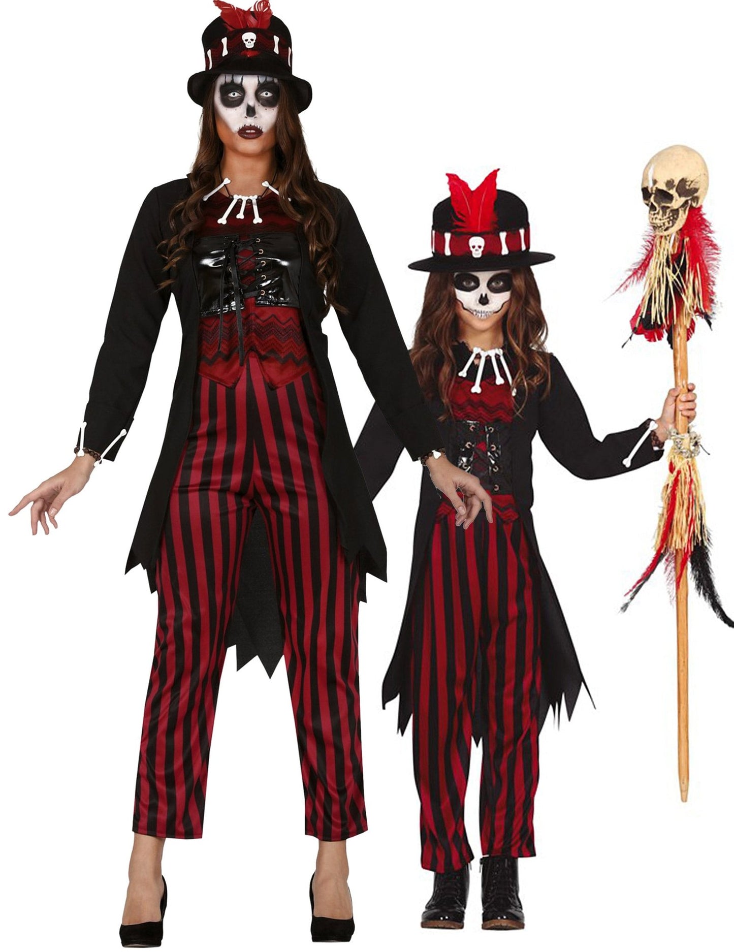 Costum de cuplu mamă-fiică Voodoo de Halloween