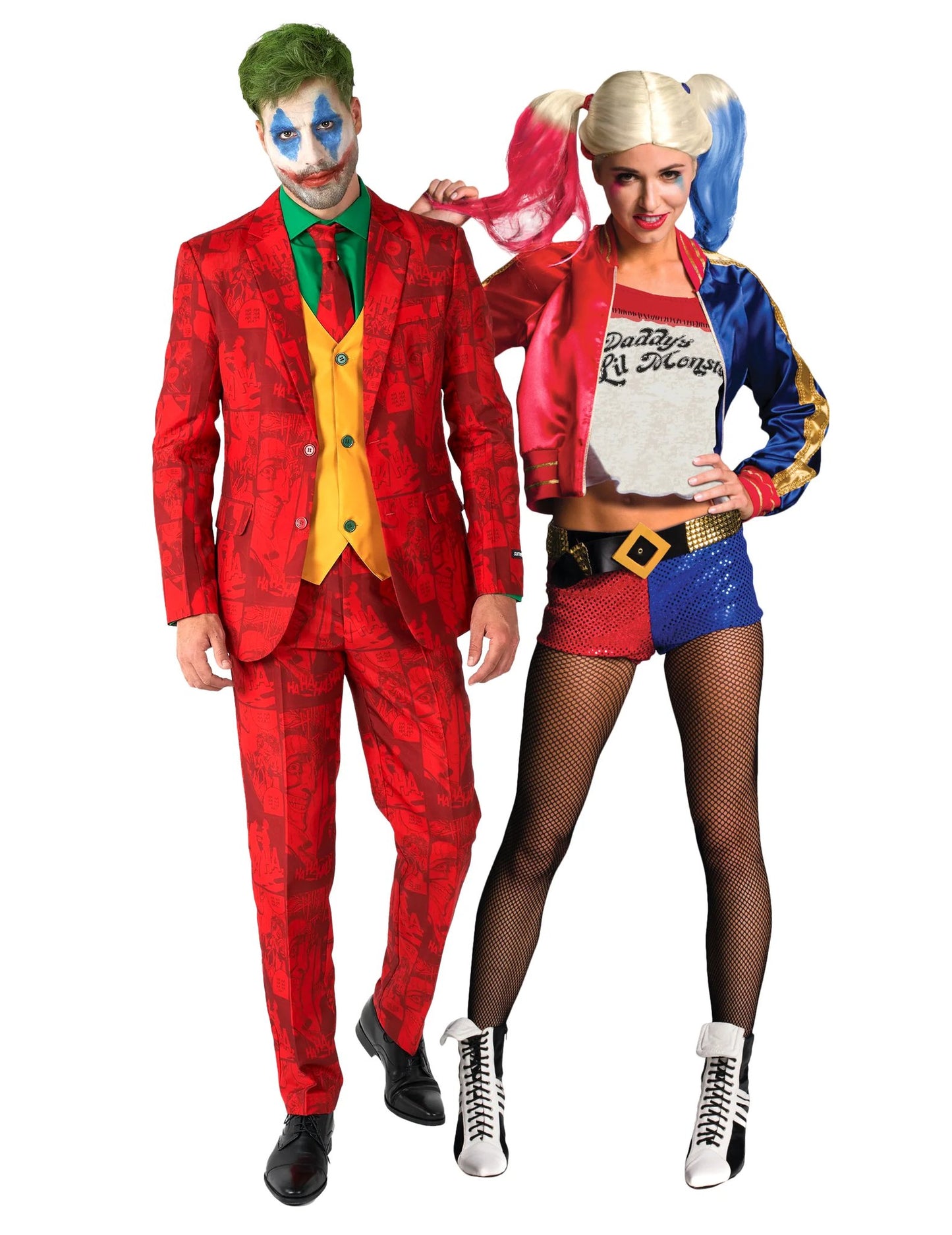 Costum de cuplu Joker Suitmeister™ și Harley Quinn™ pentru adulți