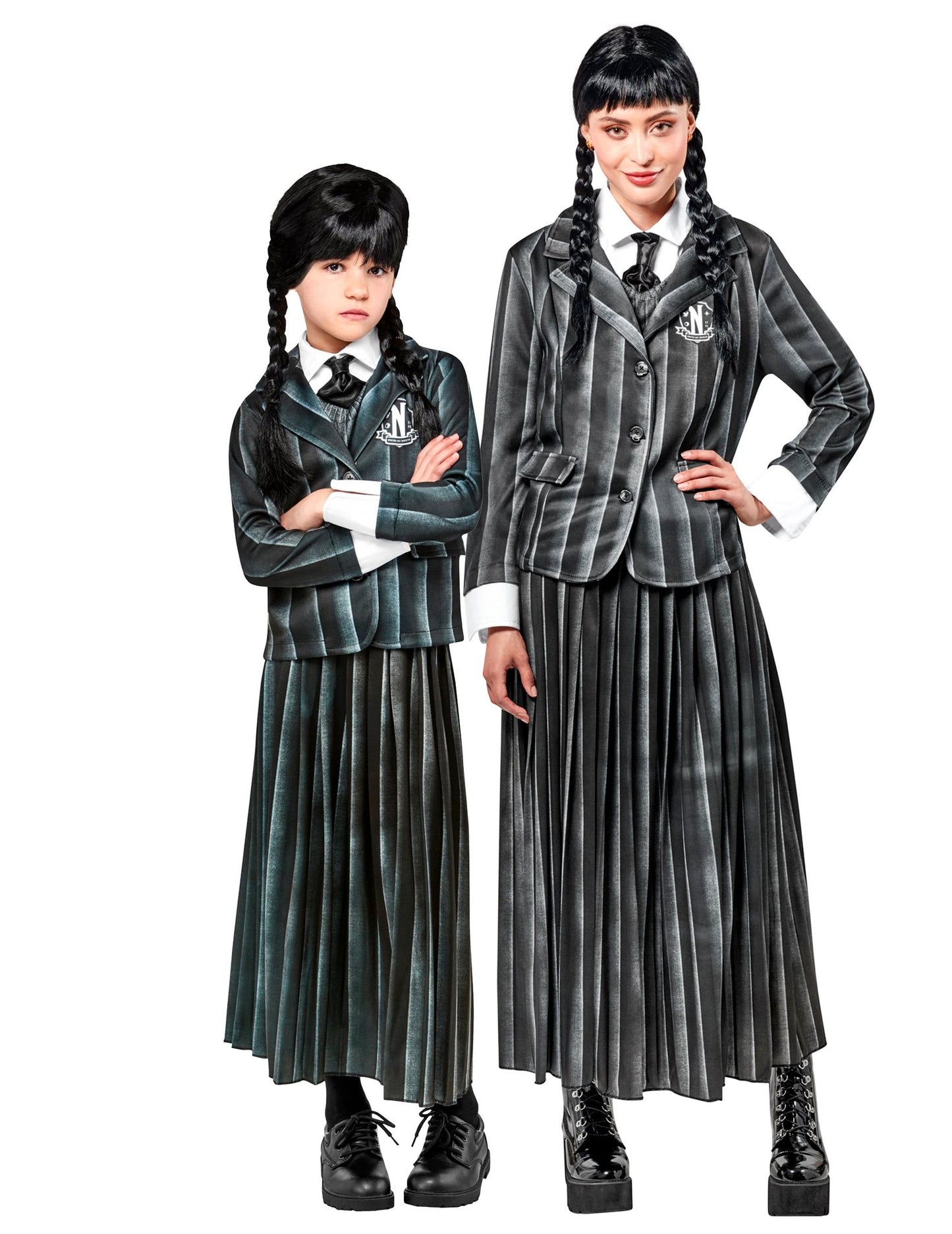 Déguisement de couple uniforme scolaire Mercredi Addams™ enfant adulte