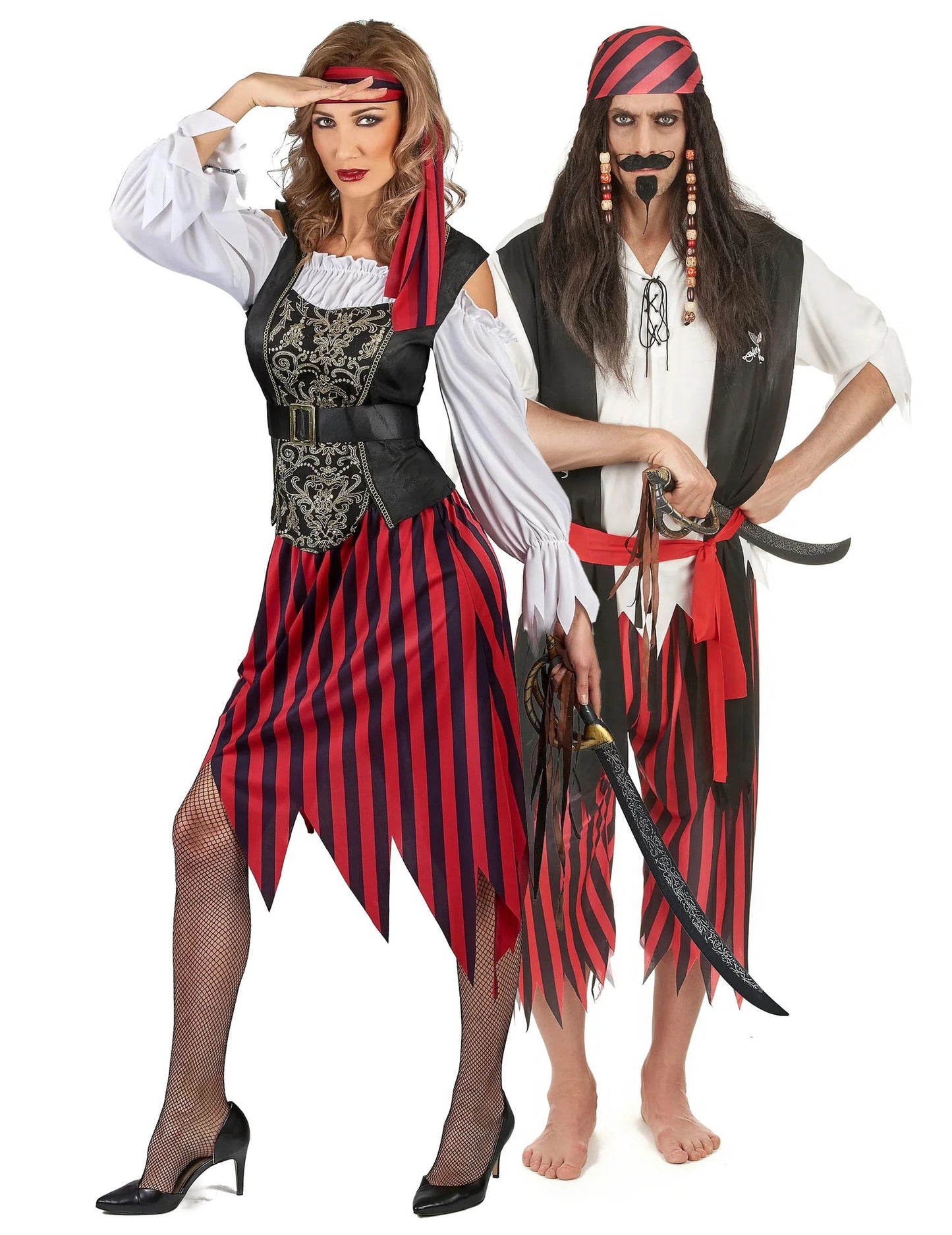 Costum de cuplu pirat corsar gipsy pentru adulți