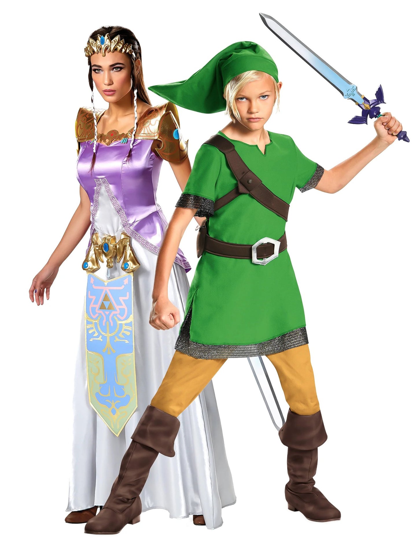 Costum de cuplu prințesa Zelda și Link, mamă și fiu