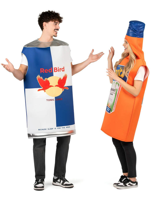 Costum de cuplu cutie de băutură energizantă și sticlă de aperitiv pentru adulți