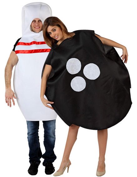 Costum de cuplu popice și bilă de bowling