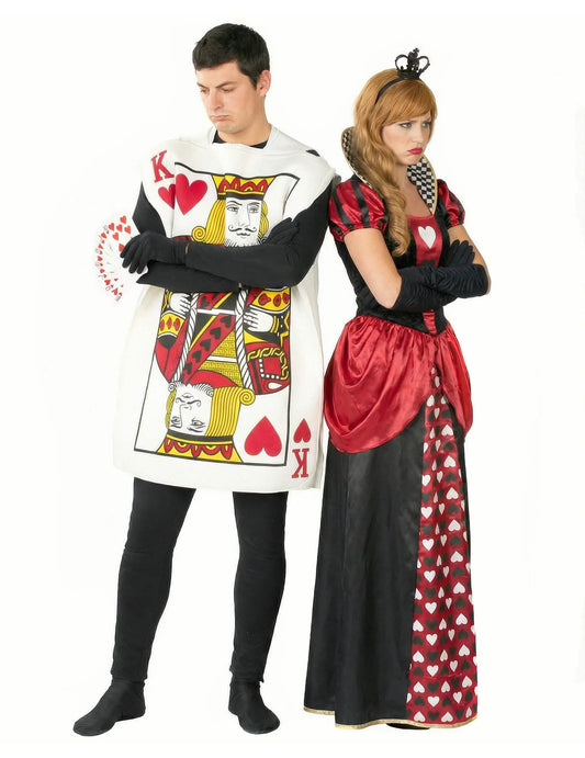Costum de cuplu regină și rege de inimă pentru adulți