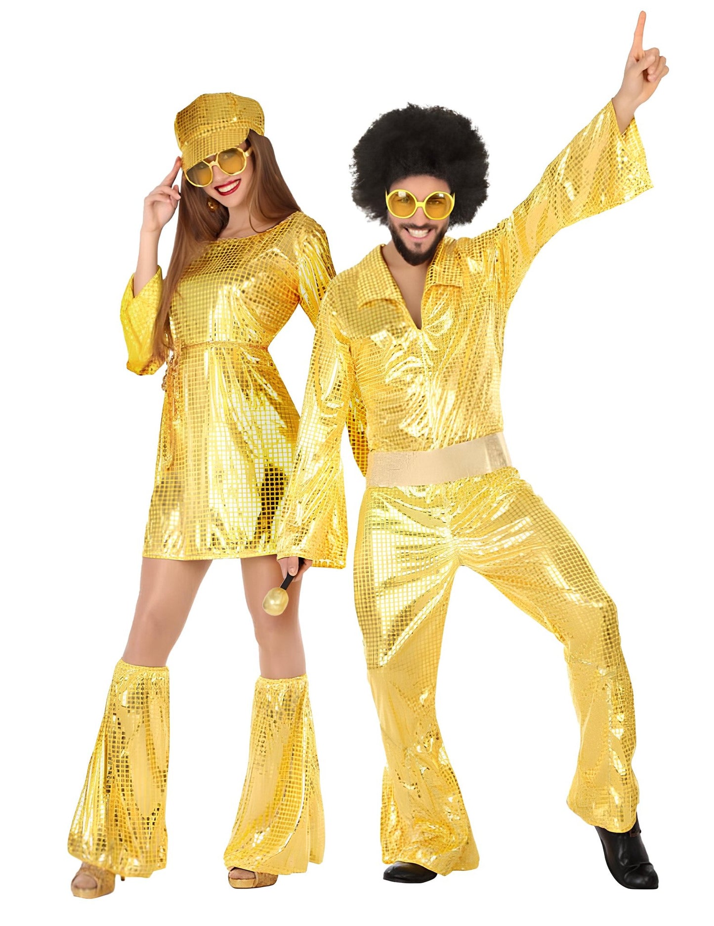 Costum de cuplu disco auriu