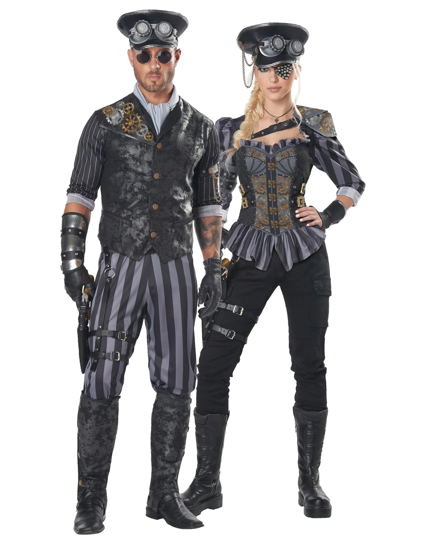 Costum de cuplu căpitani steampunk pentru adulți