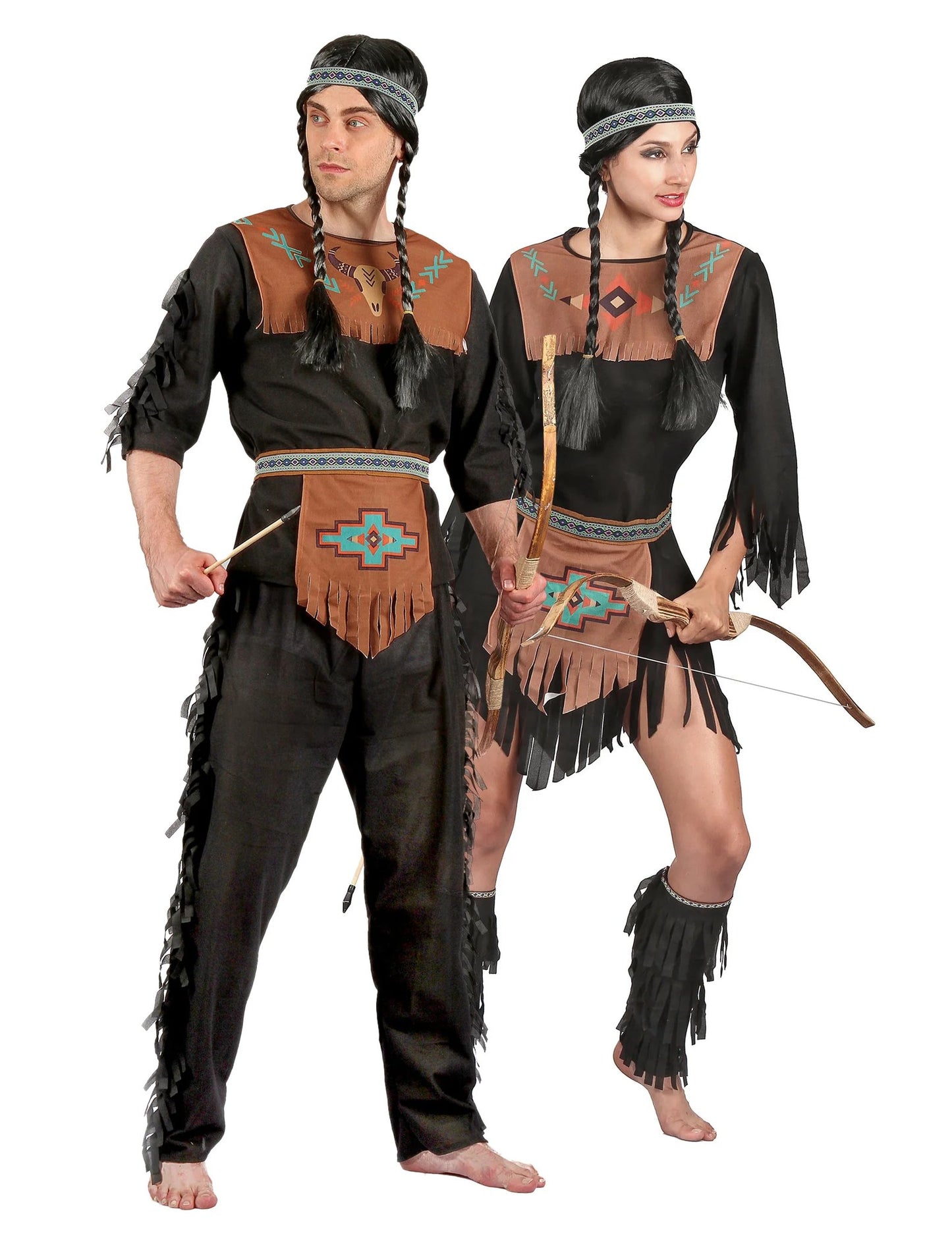 Costum de cuplu indian și indiancă pentru adulți