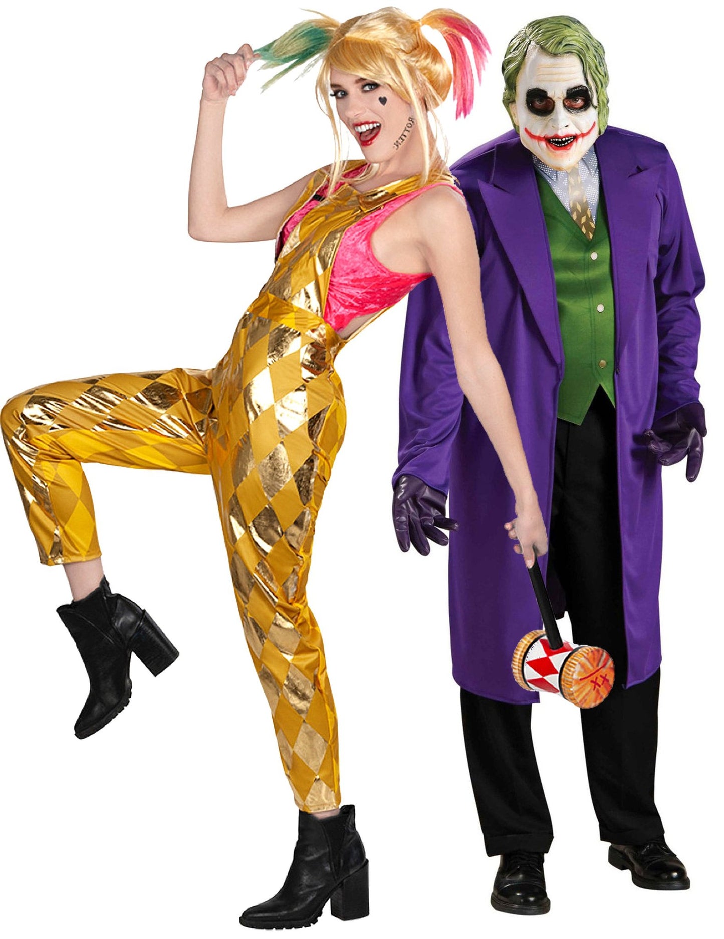Déguisement de couple Harley Quinn Birds of Prey™ et Joker The Dark Knight™ Halloween adulte