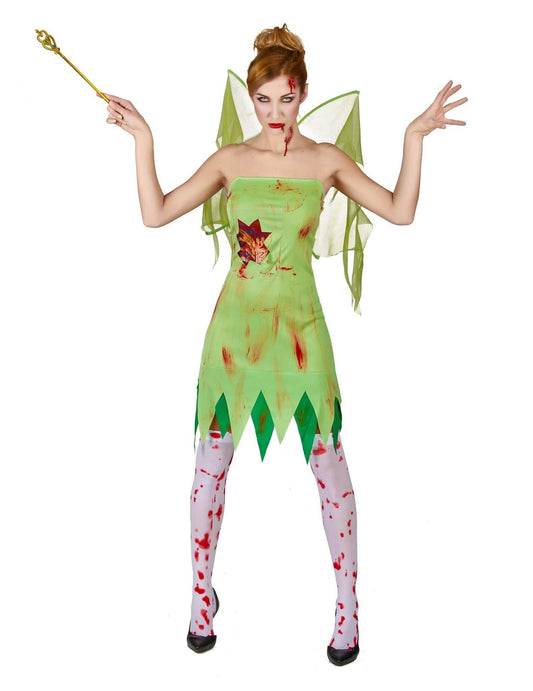 Pachet costum de zână verde însângerată pentru femei, Halloween