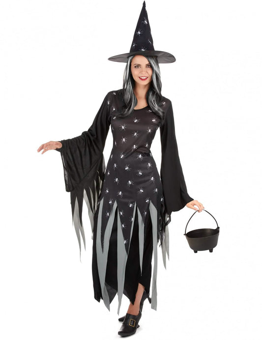 Pachet costum de vrăjitoare pentru femei cu ceaun și perucă de Halloween