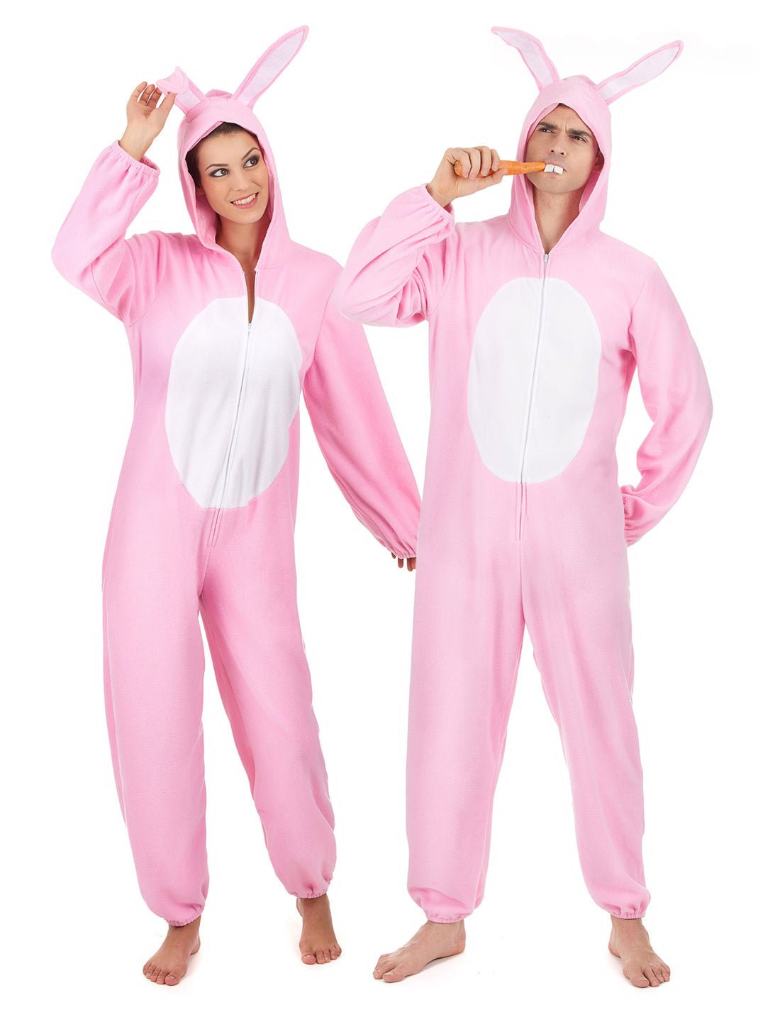 Costum de cuplu iepuraș roz
