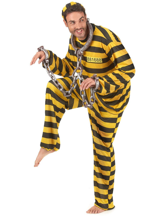 Costum de cuplu prizonier galben pentru adulți