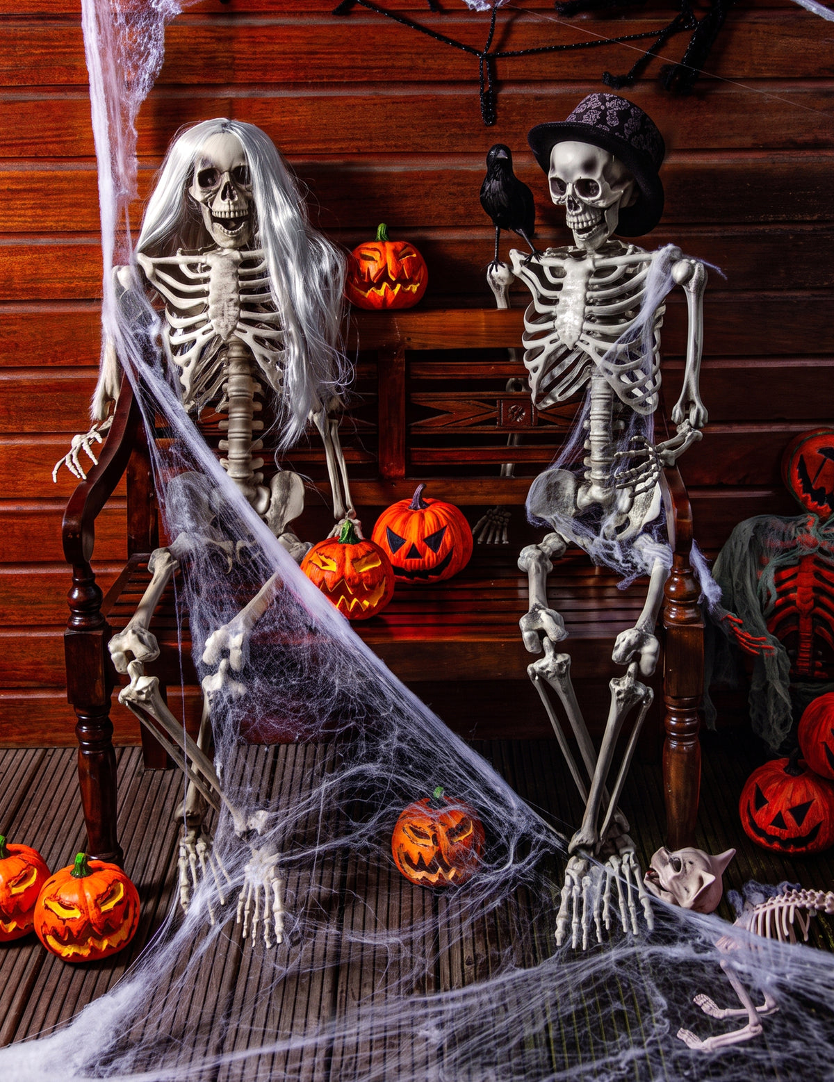 Pânză de păianjen albă cu păianjeni 20 g Halloween