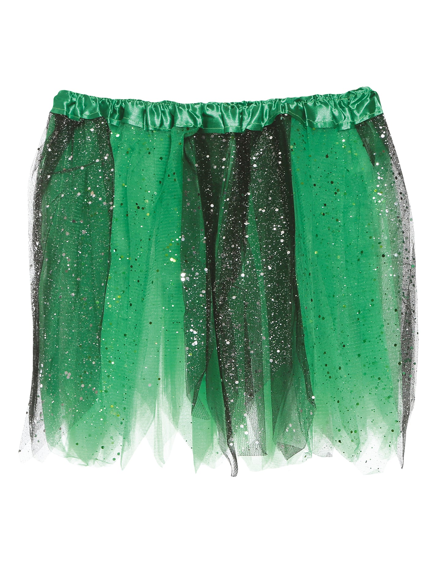 Détail du tutu bicolore noir et vert à paillettes pour fille
