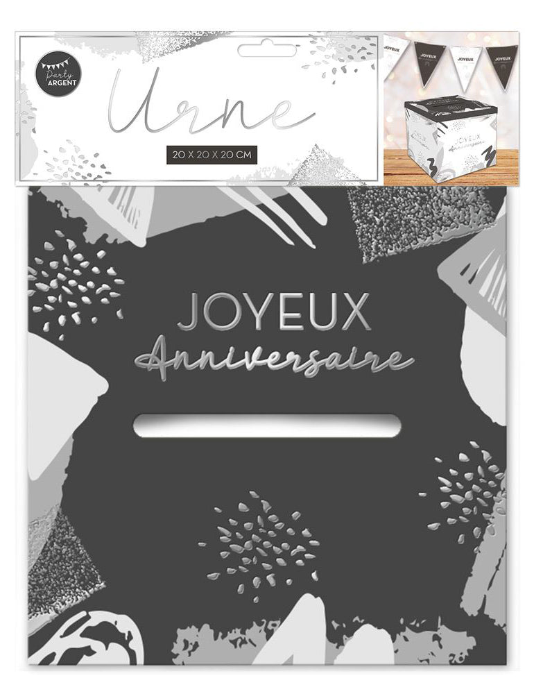 La mulți ani alb și argintiu carton de carton