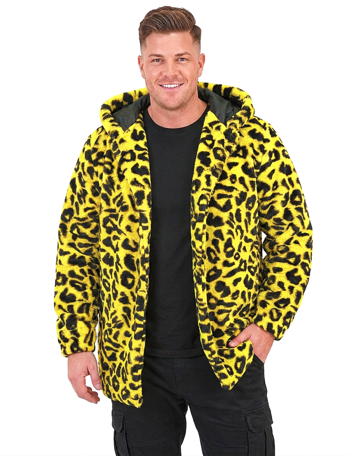 Sacou cu glugă de leopard galben adult