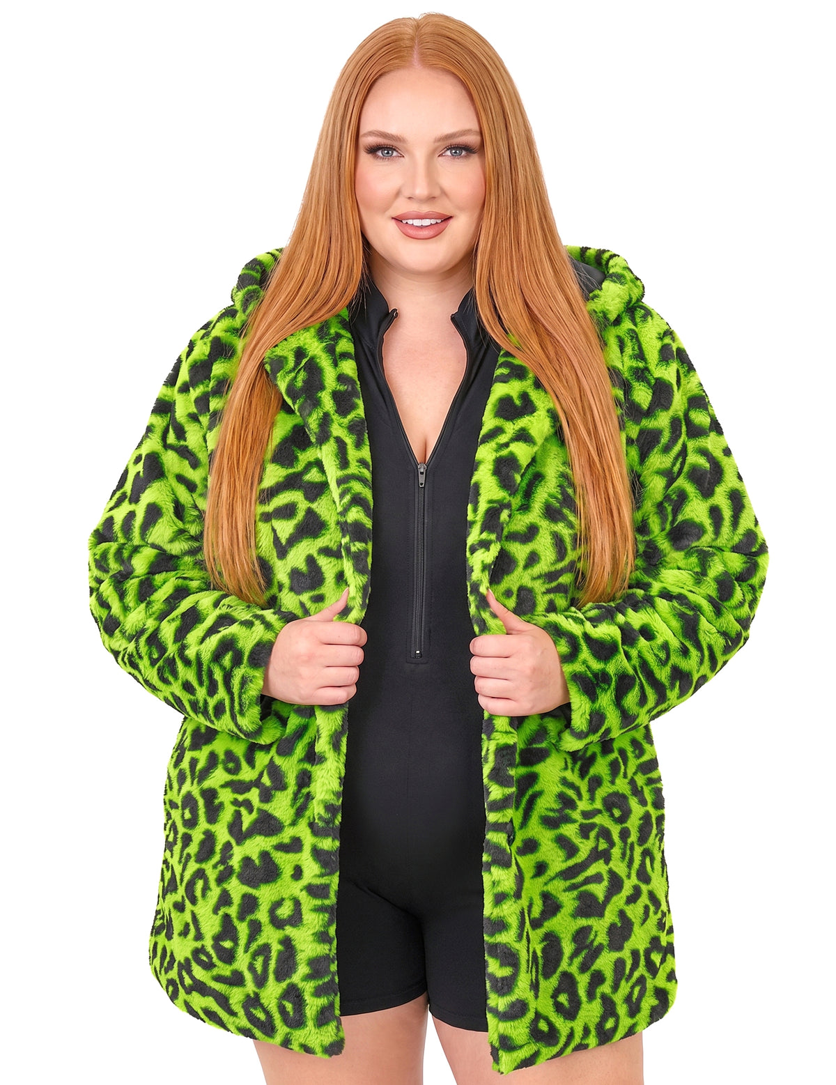 Sacou cu glugă pentru leopard verde adult