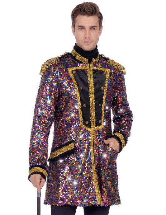 Jachetă bărbătească de lux cu paiete multicolore