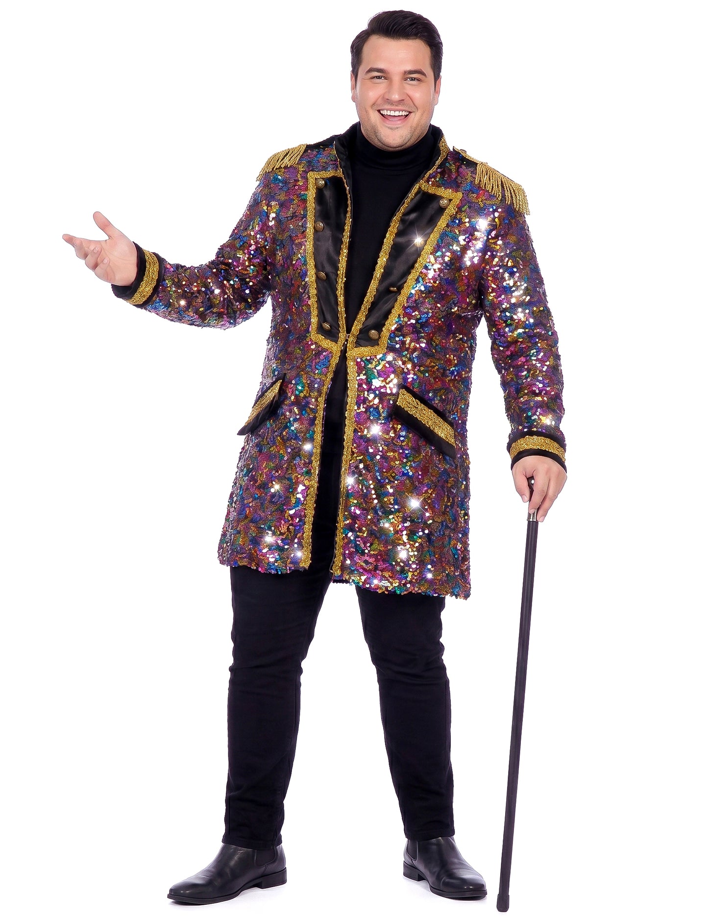 Jachetă bărbătească de lux cu paiete multicolore