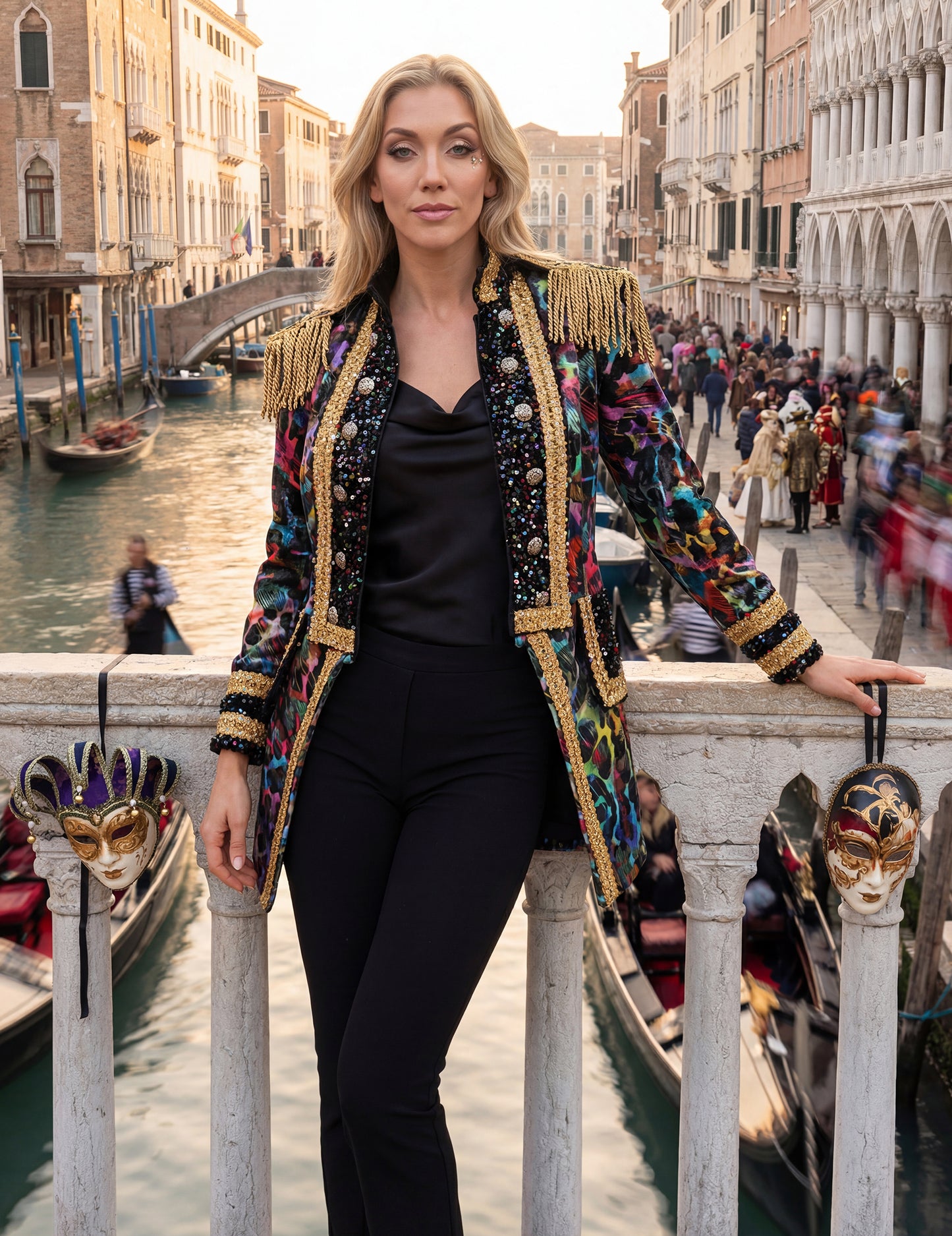 Jachetă de carnaval de lux pentru femei în culori neon