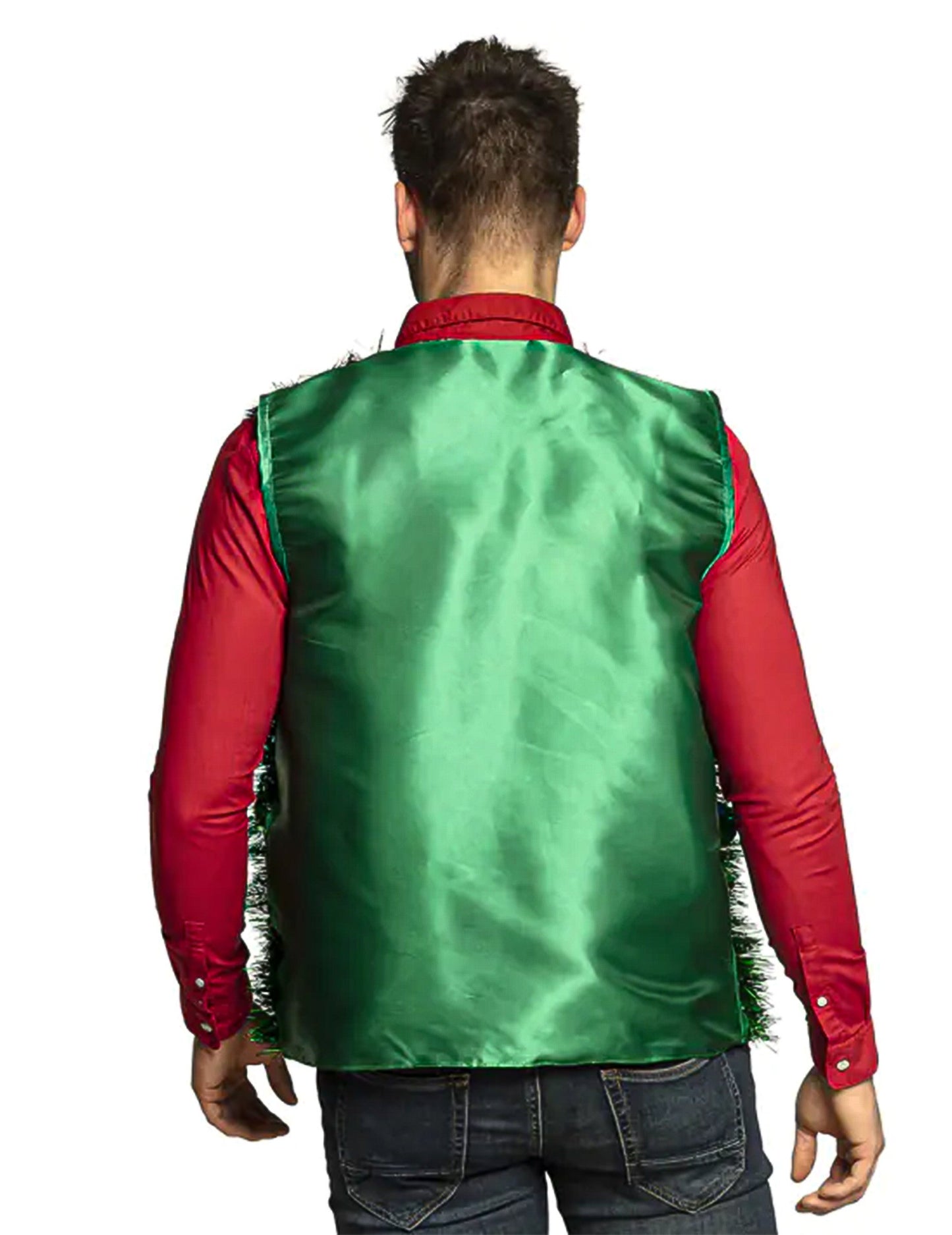 Sacou de copaci de Crăciun cu bile verzi pentru adulți