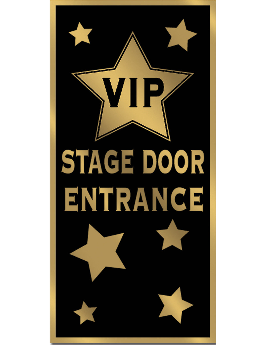 Décoration de porte VIP noir et doré avec inscriptions Stage Door Entrance et étoiles