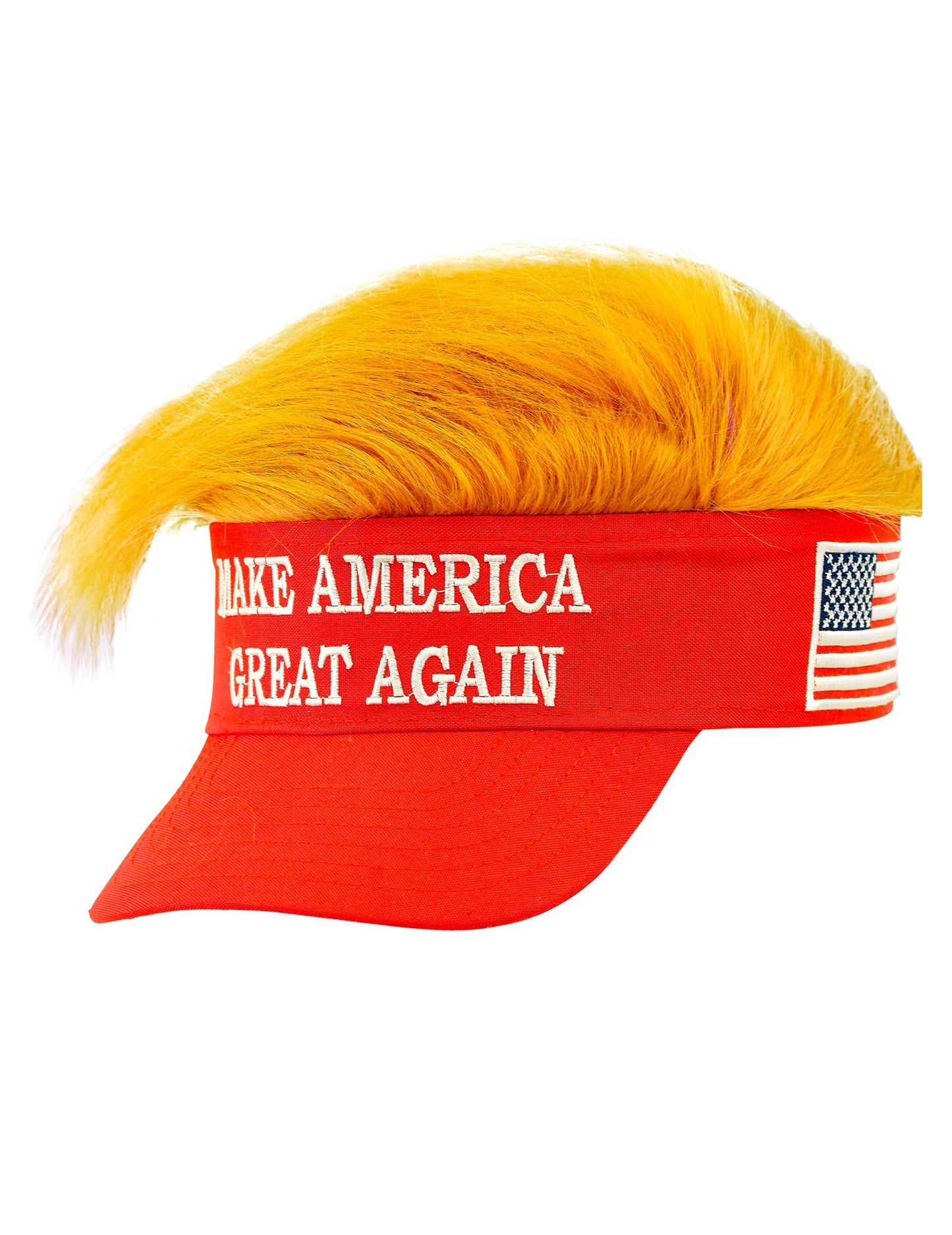 Visière avec cheveux Make America Great Again adulte