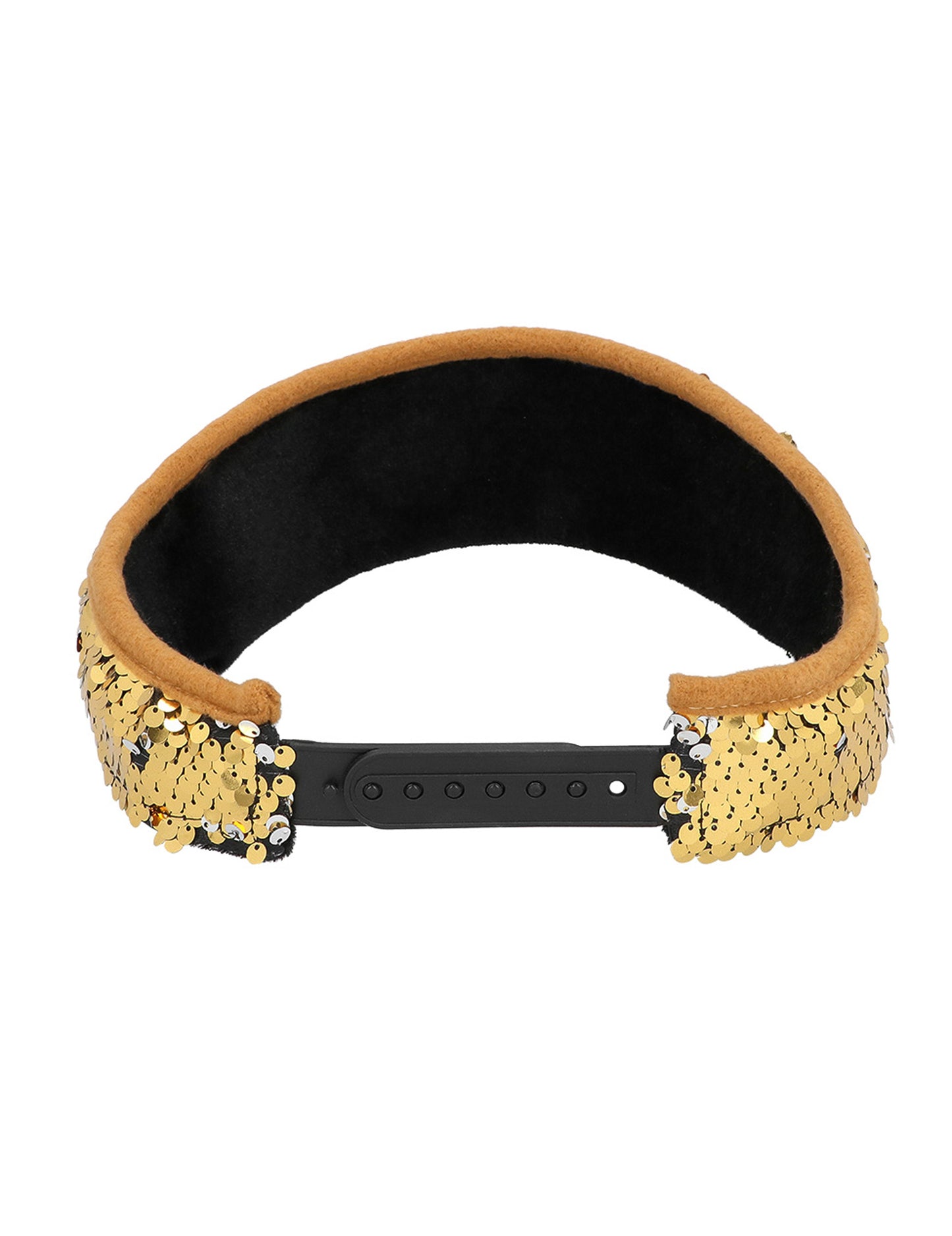 Visière dorée à sequins adulte