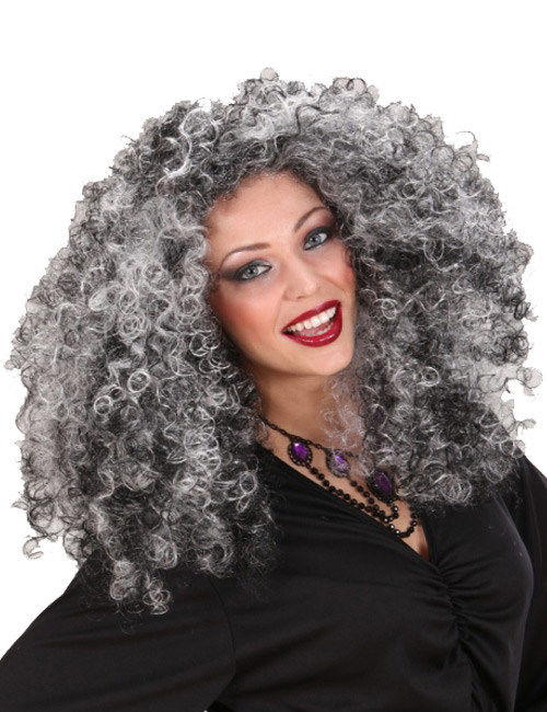 Peruca vrăjitoarei negre și gri