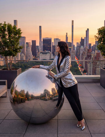 Minge oglindă gonflabilă argintie 120 cm 