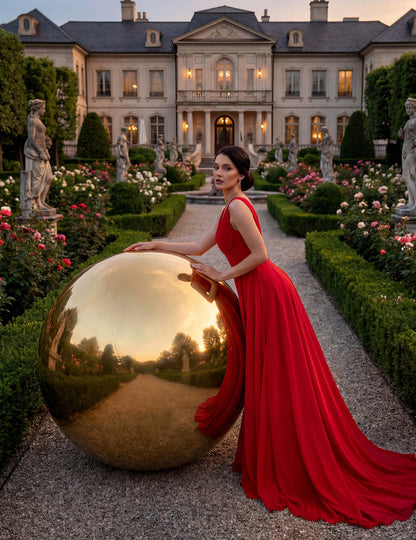 Minge oglindă gonflabilă aurie 120 cm 