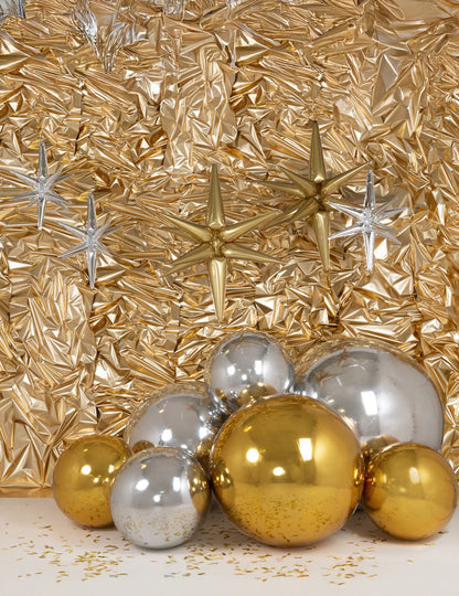 Minge oglindă gonflabilă aurie 90 cm 