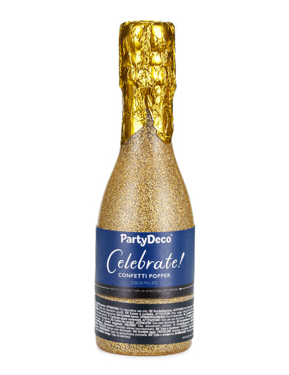 Tun confetti cu șampanie din hârtie metalizată aurie 20,5 cm 