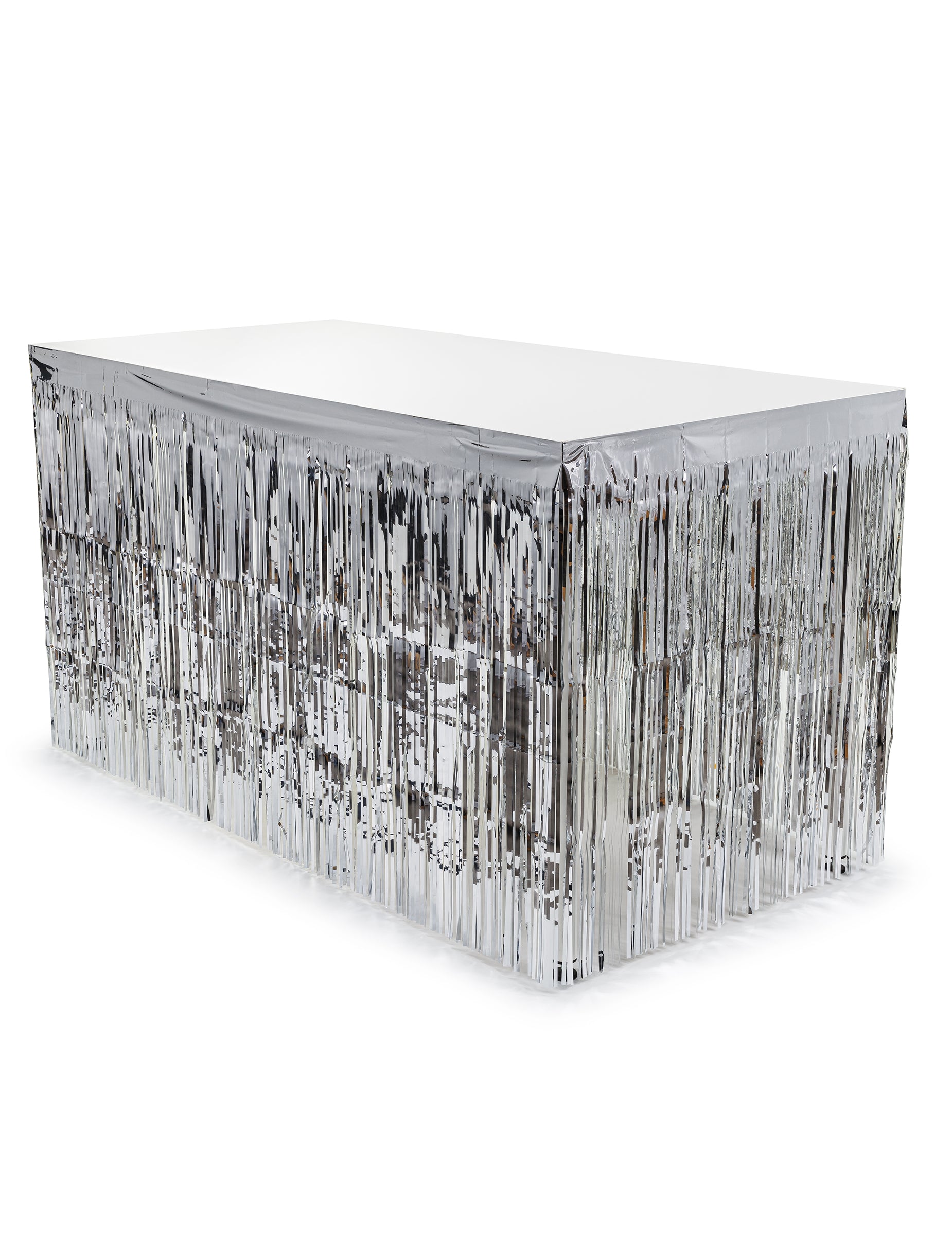 Jupe de table à franges argentées