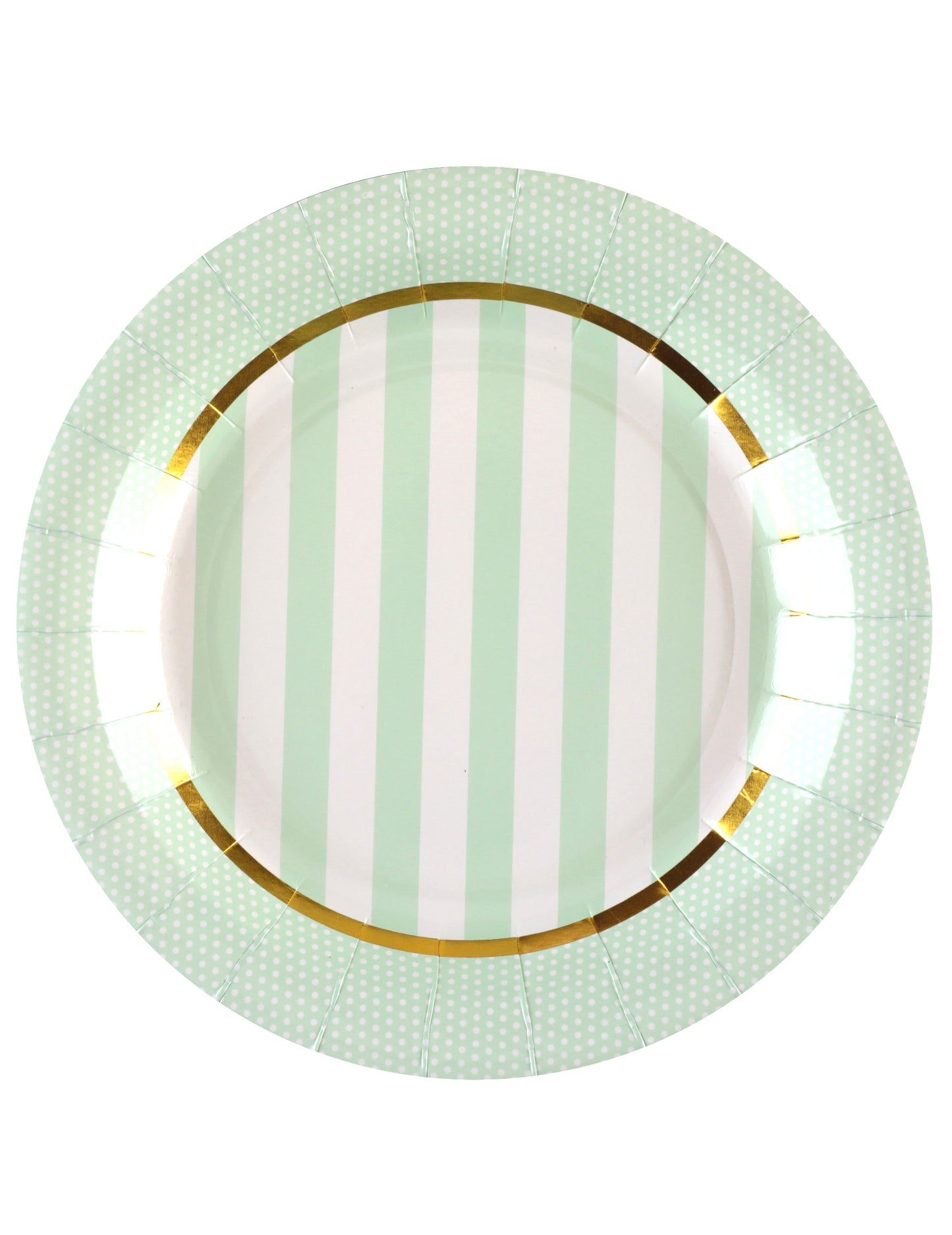 10 farfurii de hârtie de culoarea mentă pentru petrecerea de baby shower 23 cm dungat
