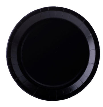 10 farfurii negre din carton 22 cm fără plastic
