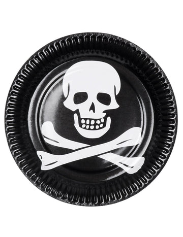 Farfurii cu cranii pentru petrecerea alb-negru