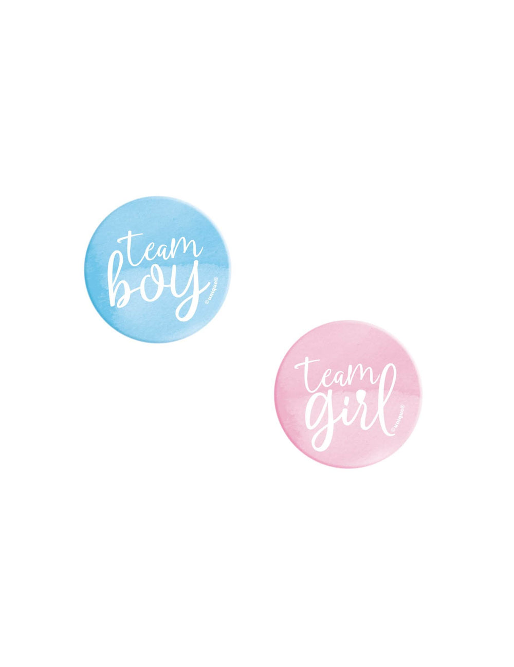 Insigne team băiat / team fată pentru gender reveal roz și albastru